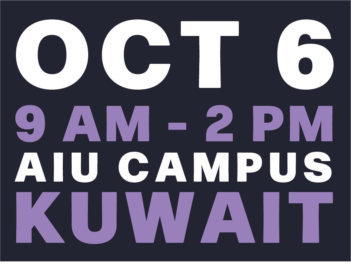 October 6, 9 AM to 2 PM, AIU Campus, Kuwait